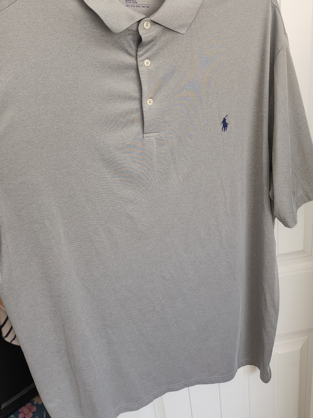 Polo by Ralph Lauren Light Gray Short-Sleeve Polo with Navy Logo